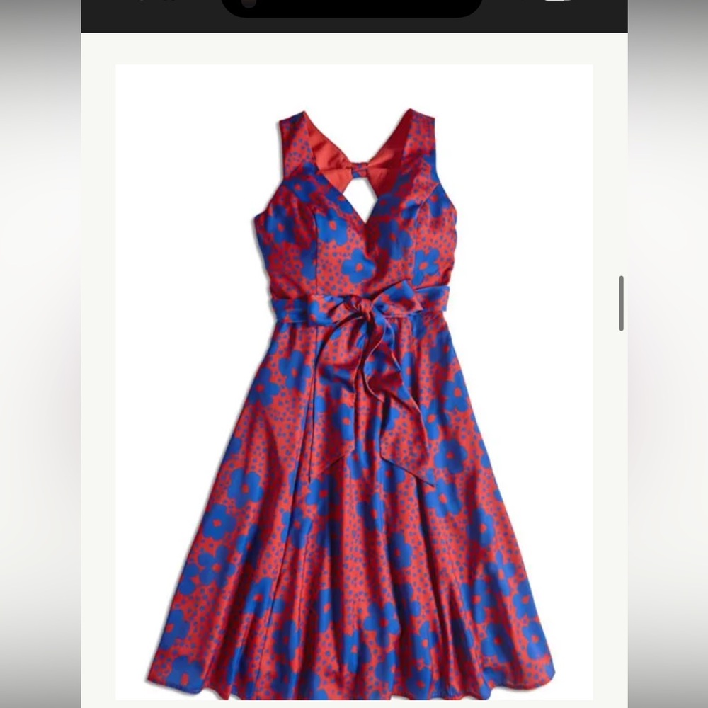 Modcloth Red and Blue Floral Dress